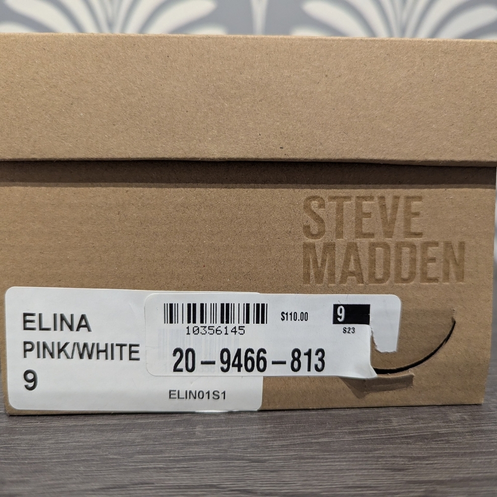 Steve Madden Pink and White Elina Pointed Ballet Flat with Crystal Bow - Picture 7 of 7